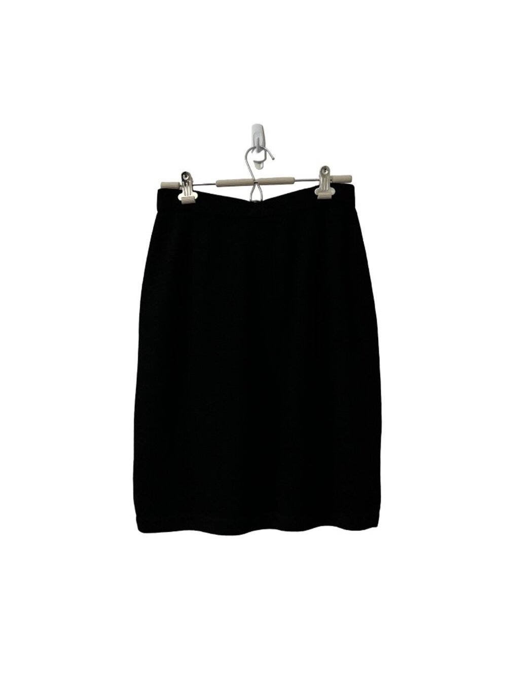 St John Basics Womens Black Santana Knit Career Pencil Pull On Skirt Size 10